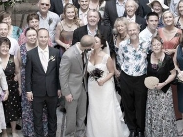 Group photo at Sponza Palace wedding, Dubrovnik, Croatia